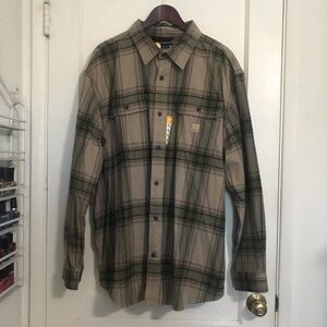 ✔️NWT Mens Carhartt Plaid Button-Up Shirt 🧔🏻‍♂️